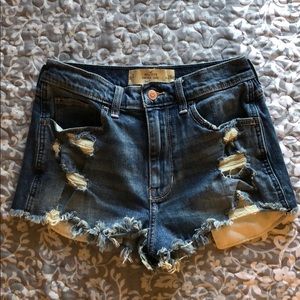 Hollister high rise denim shorts